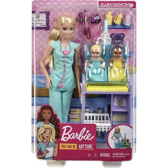 Barbie Careers Doll & Playset, Baby Doctor Theme Blonde Fashion Doll Girls Gift - Picture 6 of 6